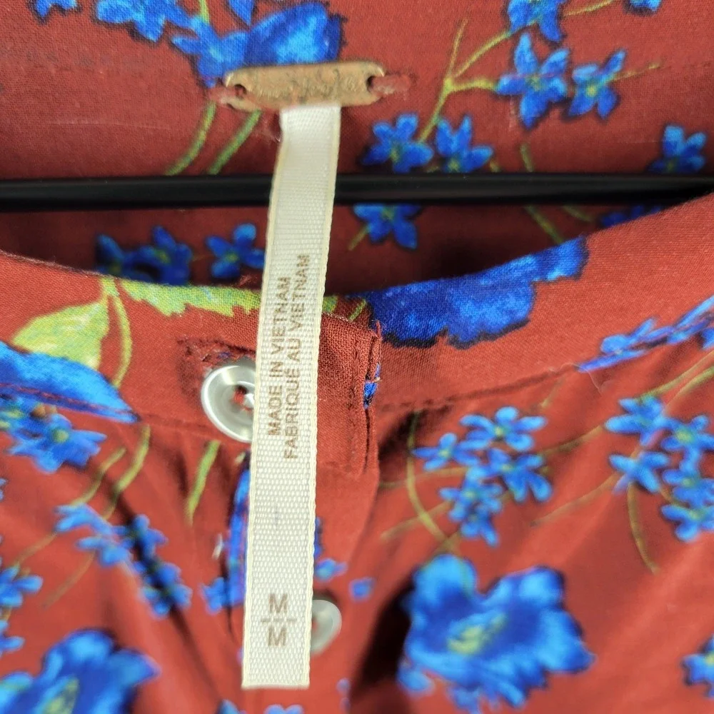 Free People Flower Fields Mini‎ Dress Womens M Smocked Floral Cottagecore